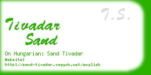 tivadar sand business card